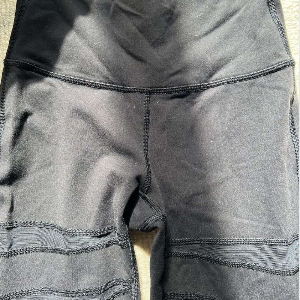 Lulu Lemon Black Mesh Leggings